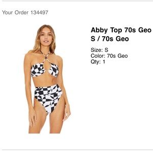 Beach Riot Abby bikini Top 70s Geo size small